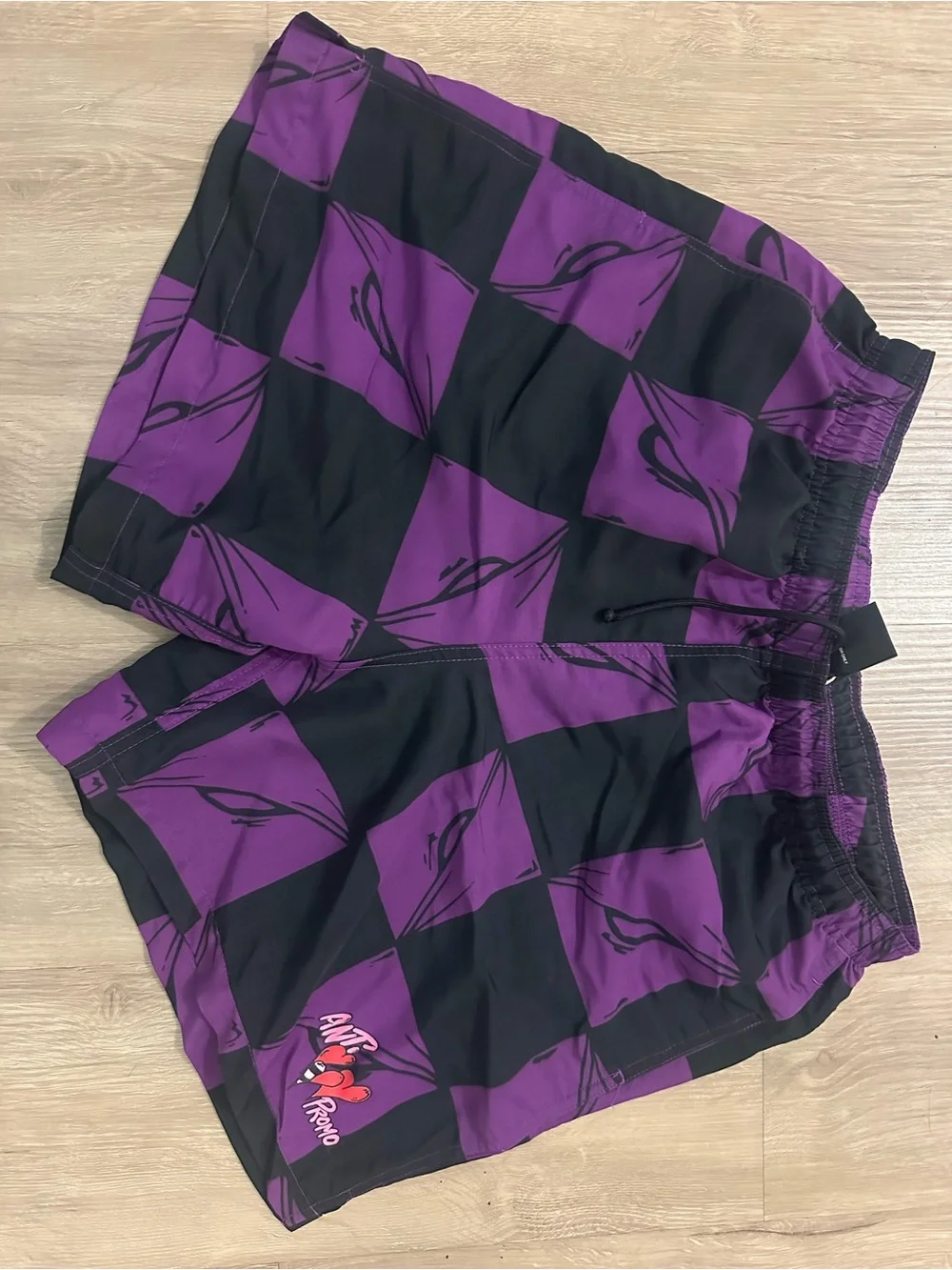 Unbranded Men’s Purple & Black Check Swim Shorts